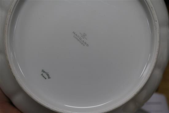 A Chinese famille rose plate and a Limoges bowl each 10in.
